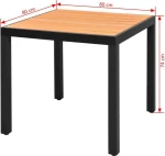 Τραπέζι Κήπου Καφέ 80 x 80 x 74 εκ. από Αλουμίνιο / WPC