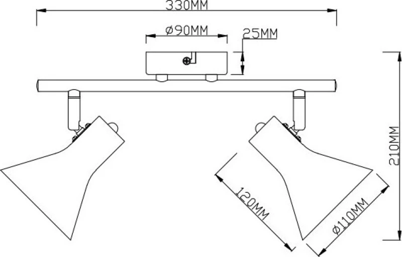 Trio Lighting Nina Διπλό Σποτ με Ντουί E14 σε Μαύρο Χρώμα