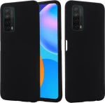 Huawei P Smart (2021) – Anti-slip Liquid Silicone Gel Rubber Bumper Case with Soft Microfiber Lining Cushion Slim Hard Shell- Μαύρο