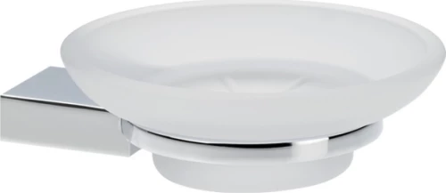 Verdi Omega 3000622 Σαπουνοθήκη Επιτοίχια Γυάλινη Ασημί