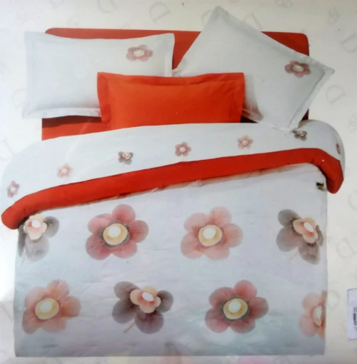 Das Home Σετ Σεντόνια Υπέρδιπλα 230x260 1277 Λευκό / Πορτοκαλί