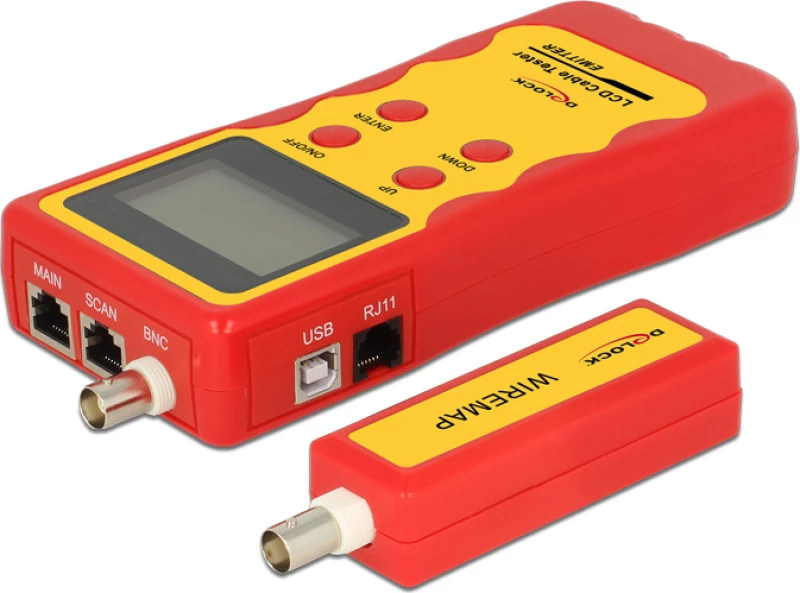 DeLOCK 86108 δοκιμαστής καλωδίων δικτύου Κίτρινο, Κόκκινο