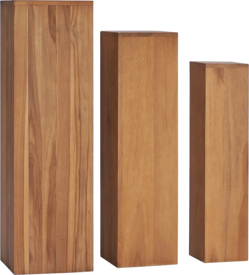 vidaXL Ανθοστήλες από Μασίφ Ξύλο Teak 3τμχ 286278