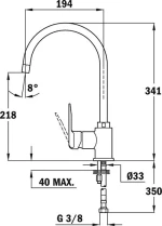 Teka IN 995 (INCA) Ψηλή Μπαταρία Κουζίνας Πάγκου Ασημί