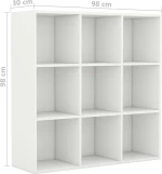 Βιβλιοθήκη Λευκή 98 x 30 x 98 εκ. από Μοριοσανίδα