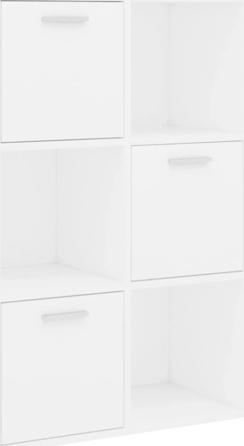 vidaXL Ραφιέρα με Ντουλάπια Λευκή 60 x 29,5 x 90 εκ. από Μοριοσανίδα