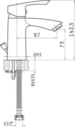 Pyramis Delicato Plus 090925201 Αναμεικτική Μπαταρία Νιπτήρα Ασημί