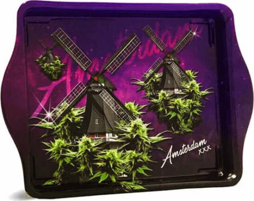 Rolling Tray Δίσκος «Violet Weed Mills» Mini (21x15cm)