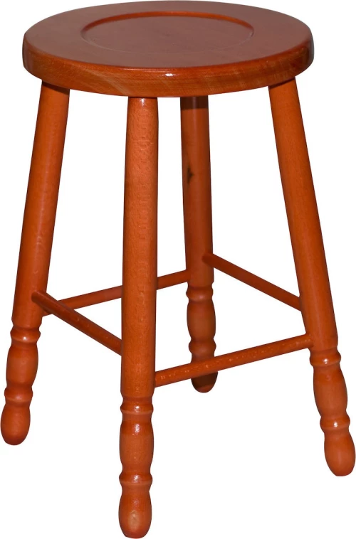 Σκαμπώ Ξύλινο Στρογγυλό Οξιά Πορτοκαλί 245 Φ29x50υψ