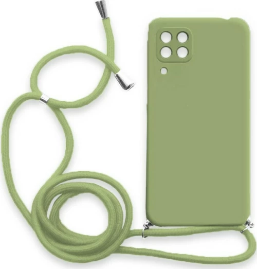 Θήκη Σιλικόνης Crossbody για Samsung Galaxy A12 - Λαχανί Matte