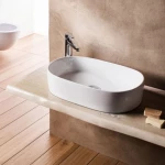 Tema Corona Επικαθήμενος Νιπτήρας Πορσελάνης 55x35cm Λευκός