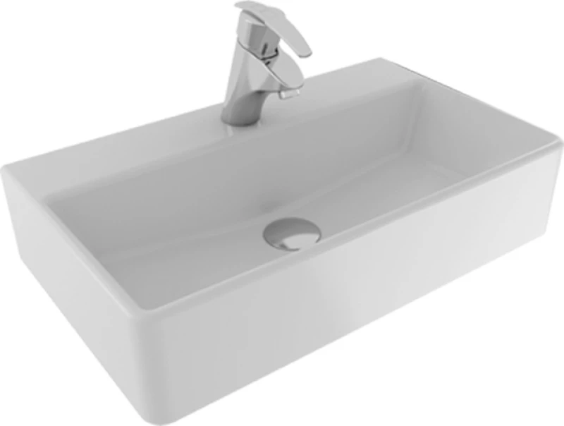 Serel Tetra Επικαθήμενος Νιπτήρας Πορσελάνης 60x35cm Λευκός