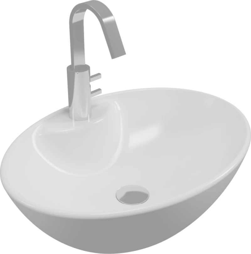Serel CH34 Επικαθήμενος Νιπτήρας Πορσελάνης 55x41cm Λευκός