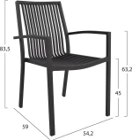 Καρεκλα Πολυθρονα Αλουμινιου Γκρι Hm5130.02 54,2X59X83,5Υεκ.