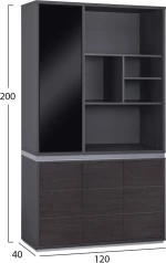 Βιβλιοθηκη Γραφειου Επαγγελματικη Rosewood Hm2091L 120Χ40Χ200Υ Εκ.