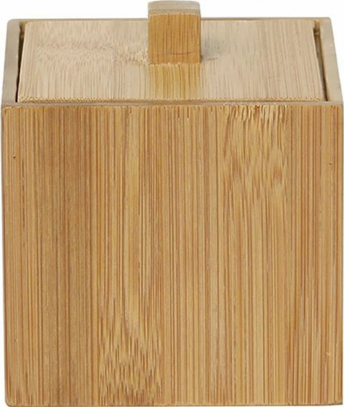 Eurocasa 6131 Βαμβακοθήκη Bamboo 10x10x10εκ., Καφέ