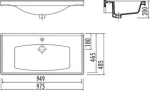 Creavit Superior Ένθετος Νιπτήρας Πορσελάνης 100x49cm Λευκός