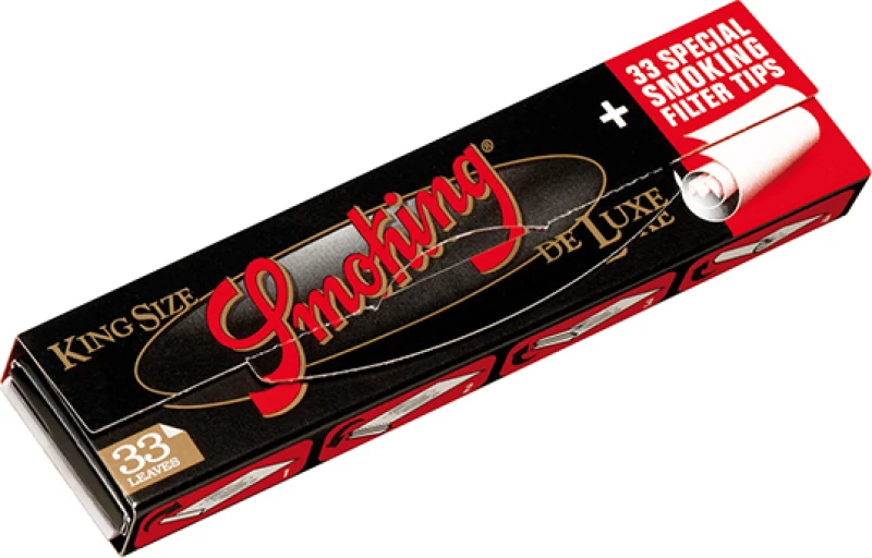 Smoking Χαρτάκια Deluxe Μαύρα King Size με Τζιβάνες 33 φύλλα