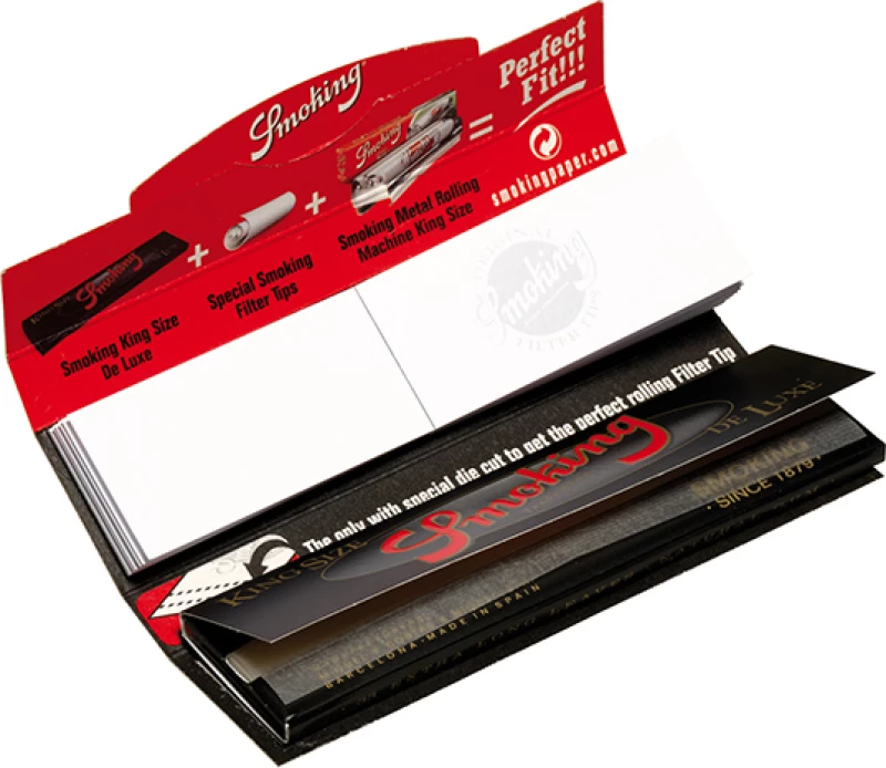 Smoking Χαρτάκια Deluxe Μαύρα King Size με Τζιβάνες 33 φύλλα