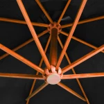 Ομπρέλα Κρεμαστή Στρογγυλή Μαύρη 2.9x3.5m