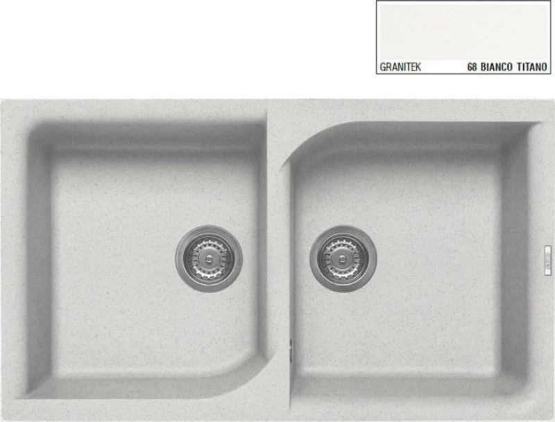 Elleci Ego 450 Granitek Ένθετος Νεροχύτης 86x50cm Bianco Titano
