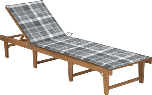 Ξαπλώστρα Ξύλινη Ακακία με Μαξιλάρι 200x61x30cm