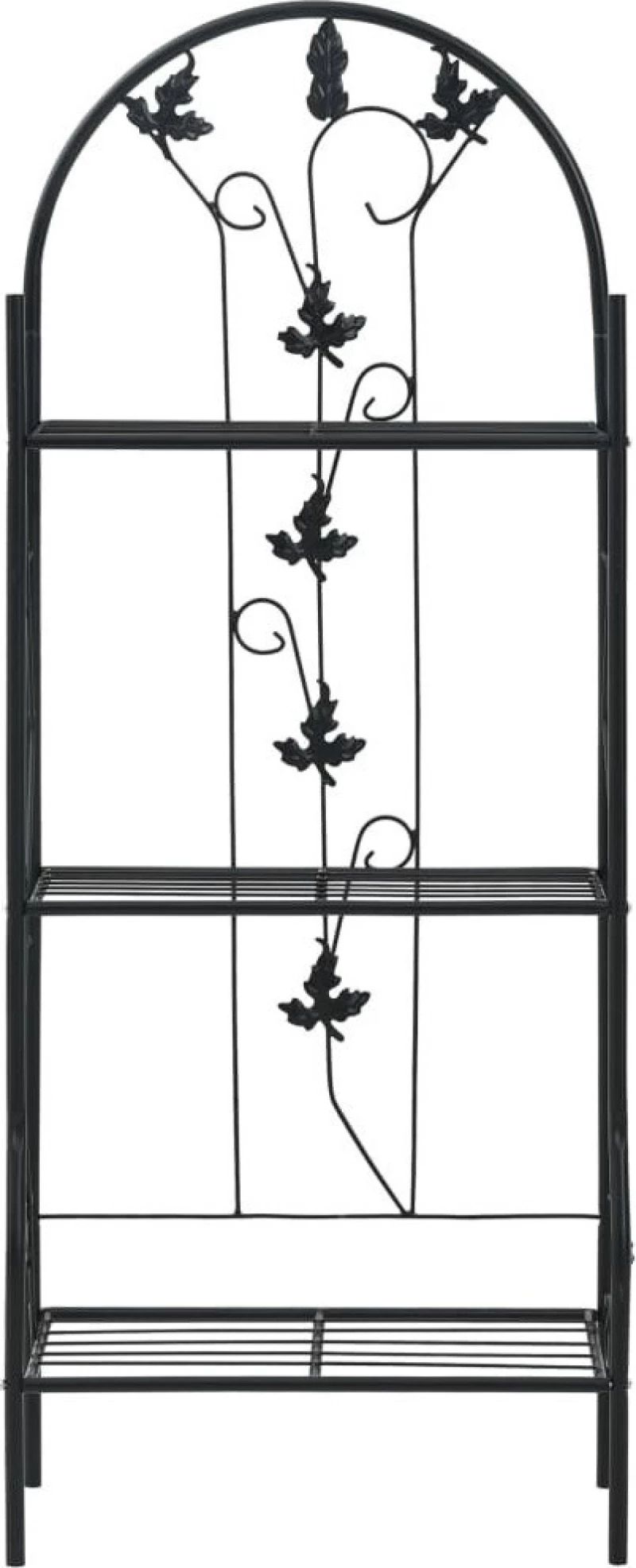 vidaXL Ραφιέρα Φυτών Τριώροφη Μαύρη 52x28x128cm