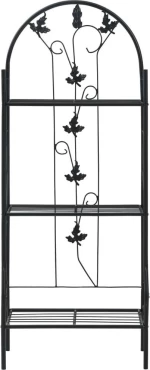 vidaXL Ραφιέρα Φυτών Τριώροφη Μαύρη 52x28x128cm