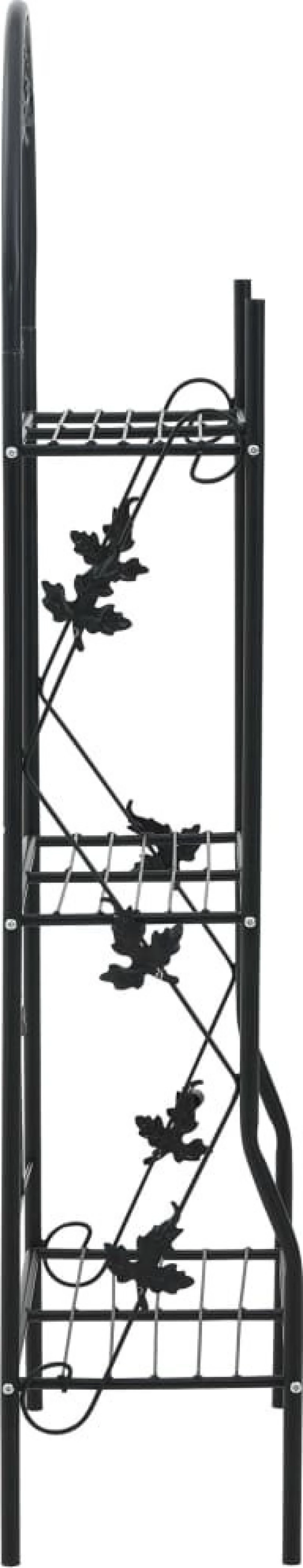 vidaXL Ραφιέρα Φυτών Τριώροφη Μαύρη 52x28x128cm
