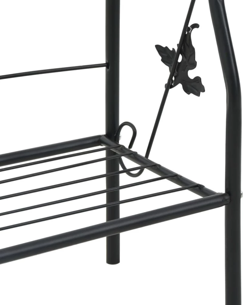 vidaXL Ραφιέρα Φυτών Τριώροφη Μαύρη 52x28x128cm