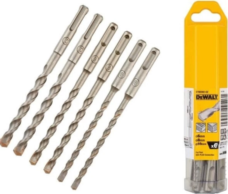 Dewalt Σετ Τρυπάνια Δομικών Υλικών SDS Plus Fitment 6-10mm DT60302 6τμχ