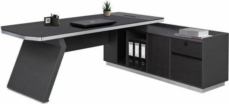 Επαγγελματικό Γραφείο Ξύλινο Γωνιακό Wenge 220x180x76cm