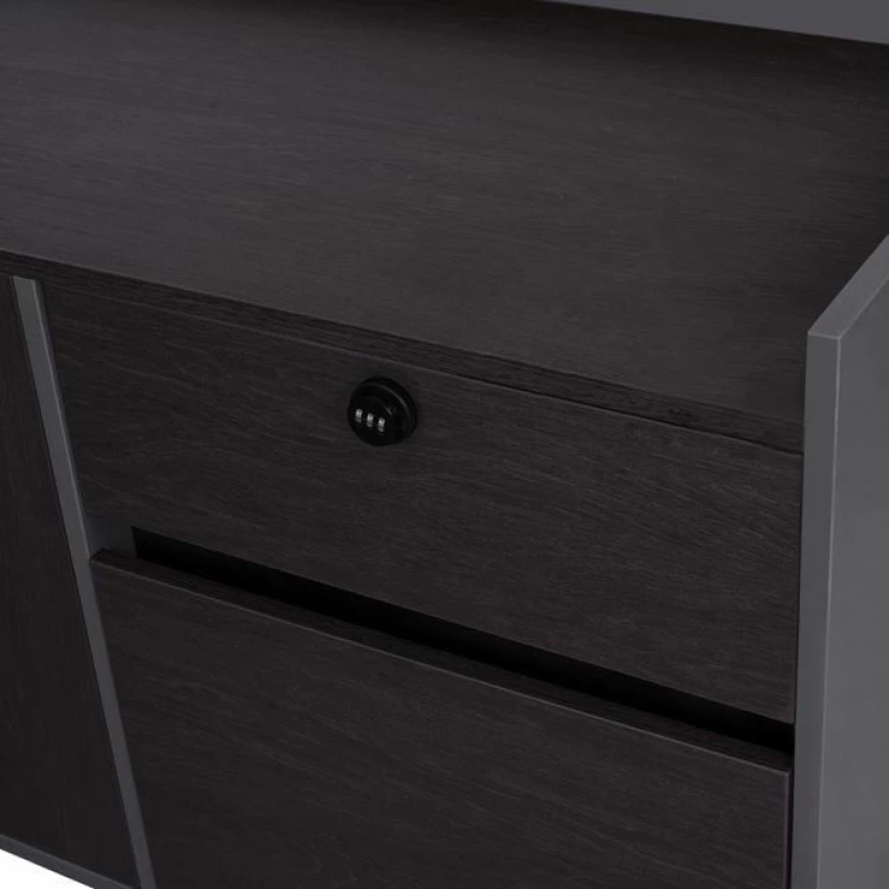 Επαγγελματικό Γραφείο Ξύλινο Γωνιακό Wenge 220x180x76cm