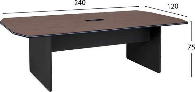 Τραπέζι Συνεδριάσεων Ξύλινο Γκρι - Καρυδί 240x120x75cm