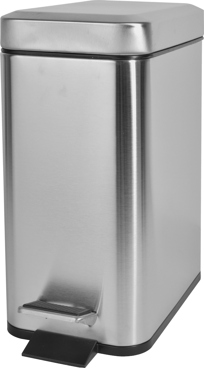 Estia 02-5542 Slim Μεταλλικό Καλαθάκι Μπάνιου 5lt Ασημί