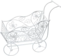 Marhome Καρότσι Μεταλλικό Λευκό 53x22x40cm