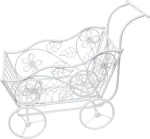Marhome Καρότσι Μεταλλικό Λευκό 53x22x40cm