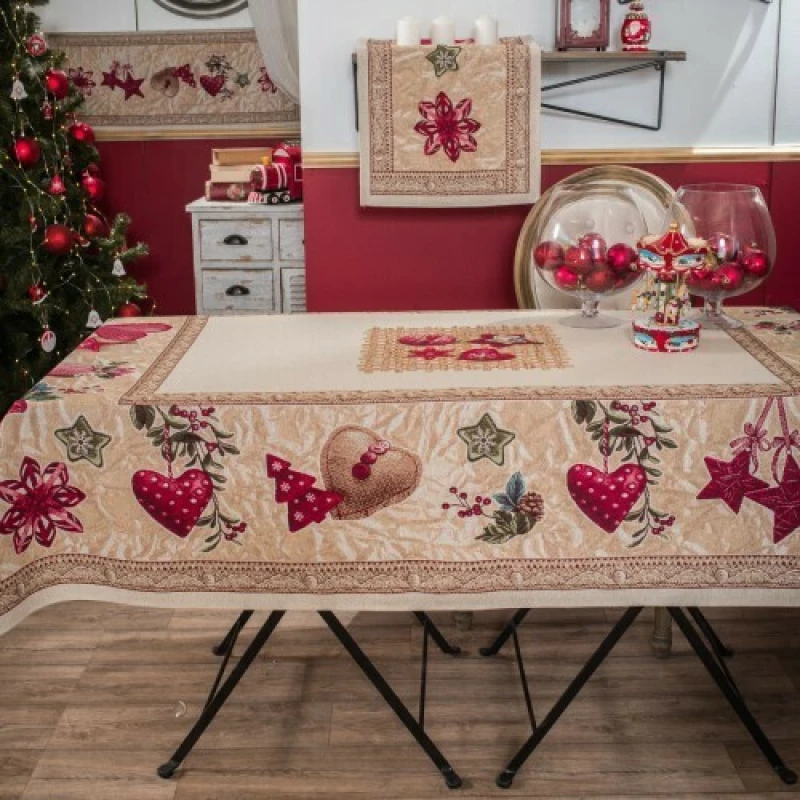 Teoran Χριστουγεννιάτικο Τραπεζομάντηλο Star 140x180cm