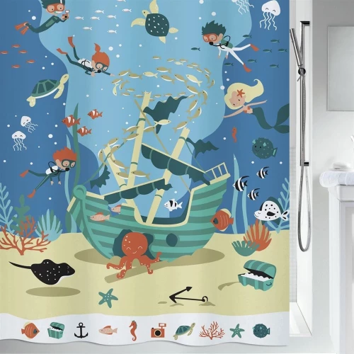 Dimitracas Υφασμάτινη Κουρτίνα Μπάνιου 180x200 Pirates