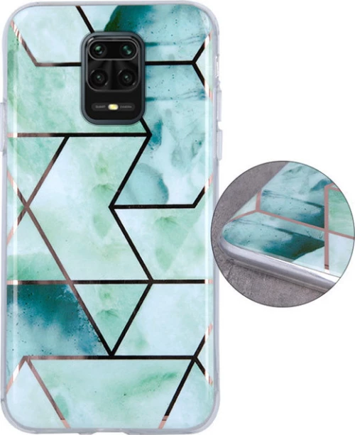 Geometric Marmur Case Back Cover (Xiaomi Redmi Note 9S / 9 Pro) green