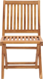 Καρέκλα Ξύλινη Teak / Μπεζ 4τμχ