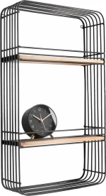 Ραφιέρα Τοίχου PT3378 Linea Rectangle Black Present Time Μέταλλο,Ξύλο
