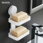 Ecoco E1508 Σαπουνοθήκη Επιτοίχια Πλαστική Λευκή