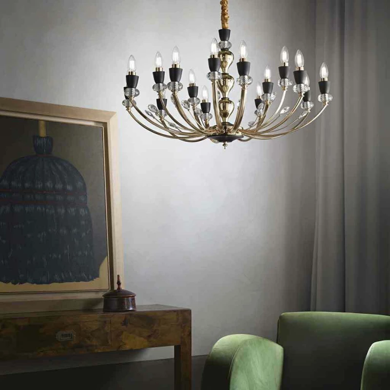 Ideal Lux Vanity SP8 Πολυέλαιος 8xE14 με Κεράκια Χρυσός 206622