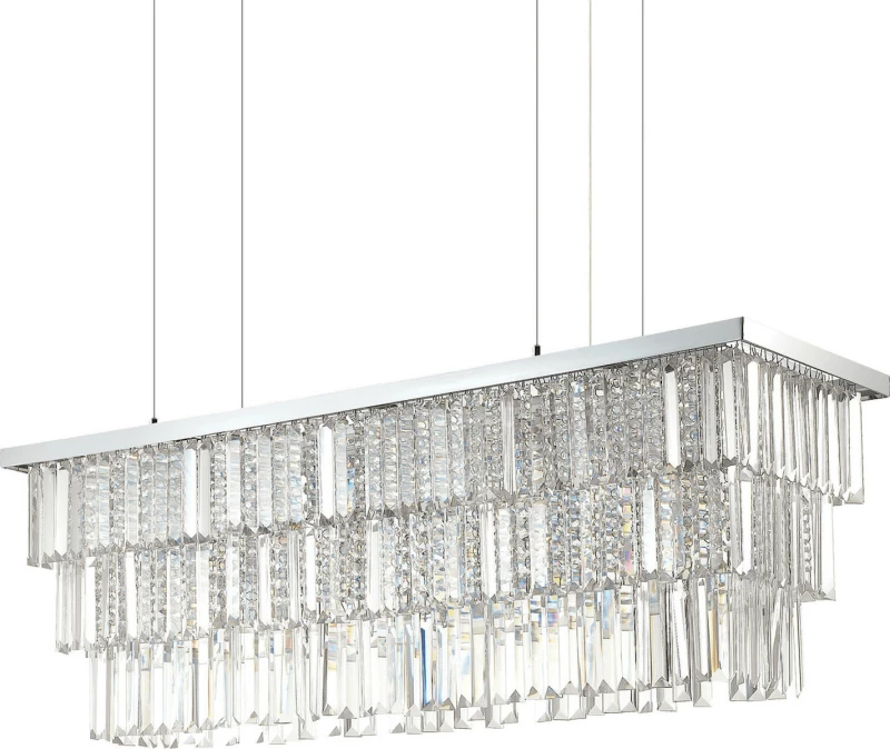 Ideal Lux Martinez SP8 Πολυέλαιος 8xE14 Ø103cm με Κρύσταλλα Διάφανος 166360