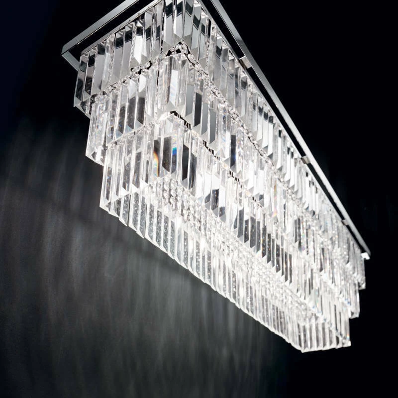 Ideal Lux Martinez SP8 Πολυέλαιος 8xE14 Ø103cm με Κρύσταλλα Διάφανος 166360