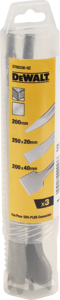 Dewalt DT60330 Σετ Βελόνι & Καλέμι 3τμχ με Υποδοχή SDS Plus 250mm
