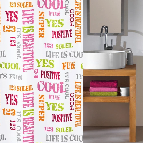 Kleine Wolke Κουρτίνα Μπάνιου 180x200 Script Multicolor