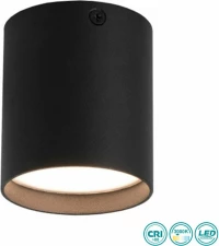 Faro Barcelona Haru Μονό Σποτ με Ενσωματωμένο LED και Θερμό Φως σε Μαύρο Χρώμα