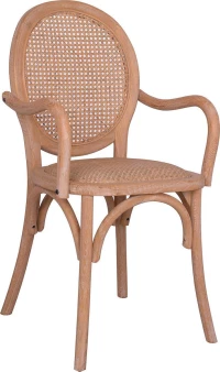 Καρεκλα Ξυλινη Με Μπρατσα Hm8301 Me Πλεξη Rattan Στην Πλατη 50Χ52Χ93,5 Εκ 1Τεμ